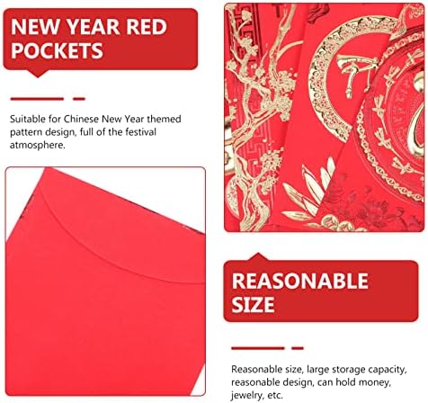 NUOBESTY Червени Пликове 42шт Китайски Паричен Плик 2023 Щастливи Парични Пликове Червени Коледни Пакети С Релефно Фолио Китайската