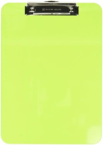 Прозрачен пластмасов буфер Charles Leonard с Низкопрофильным скоба и се прибира на една кука с Размер на буквата, Неоново зелено,