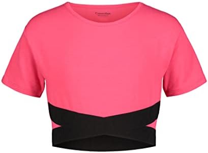 Тениска свободно намаляване за момичета Calvin Klein с къс ръкав, кръгло деколте и логото на