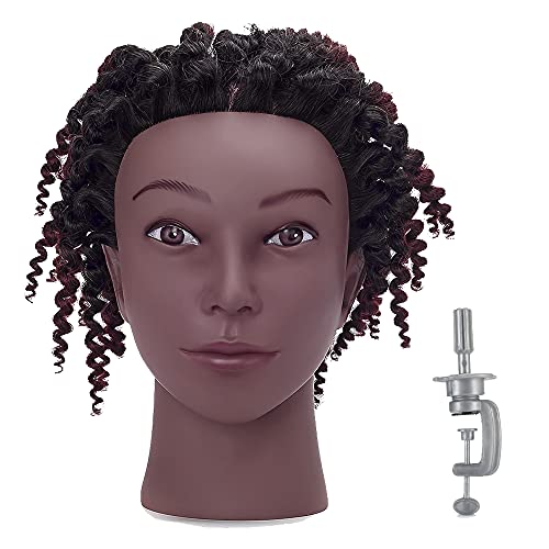 Neverland Beauty Афро-Главата на Манекена с 8 Къдрава на Човешките Коса, Фризьорски модул за Обучение Манекен За Стайлинг,