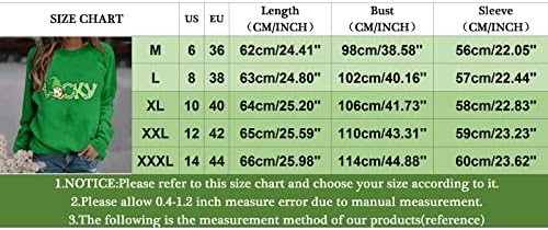 IIUS Зелени Тениски на Деня на Св. Патрик, Ризи за Жени, Блузи с кръгло деколте и Дълъг Ръкав, Зелен Пуловер с четири листа от детелина