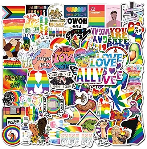100 бр. стикера за ЛГБТ-гей-прайда, Водоустойчив Винил Естетически Етикети в Розово Райе за лаптоп, Броня, Бутилки с Вода, Скейтборд,