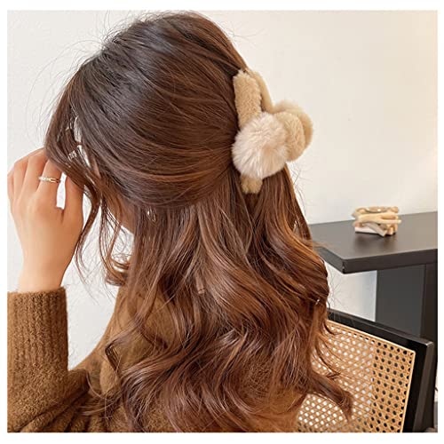 Грецкая орехова елегантна и скъпа плюшен шнола за коса в задната част на главата, голяма пластинчатая шнола за коса, жените в есенно-зимната