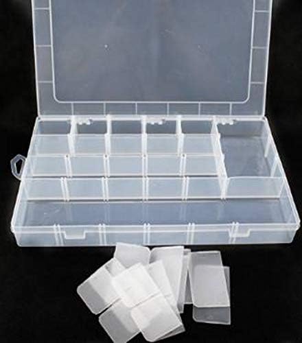 WellieSTR Малка Мини Кутия за съхранение с 24 Слота /Офиси, Регулируема Пластмасов Калъф-Органайзер