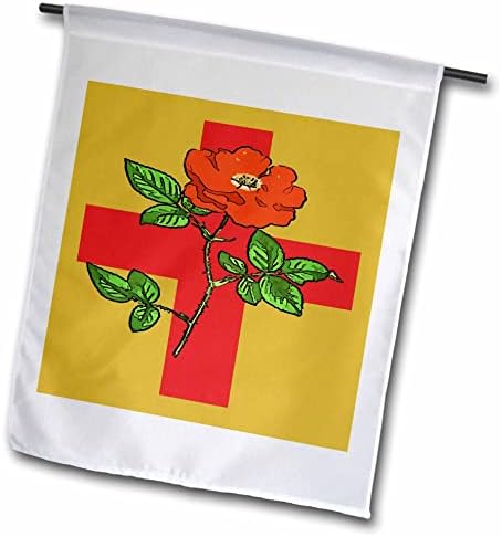3дрозный Патриотичен флаг на Англия с изображение на знаме на Св. Георги и Рози Тудор (fl_355268_1)