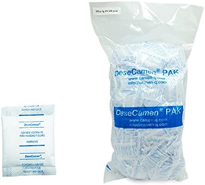 Пакети със силикагел по 5 грама [500 бр] Хранително-вкусовата изсушаване на въздуха Влагопоглотитель DeseCamen