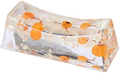 Поставка за японски пръчки /титуляр за лъжици, вилици, нож с истинско цвете от акрил (перцово-оранжево)
