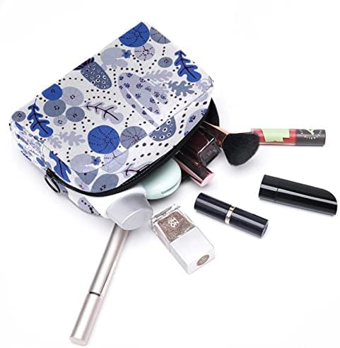 TBOUOBT Козметични Пътни Чанти, Косметичка, Косметичка за Тоалетни принадлежности, абстрактно изкуство кактуси син цвят