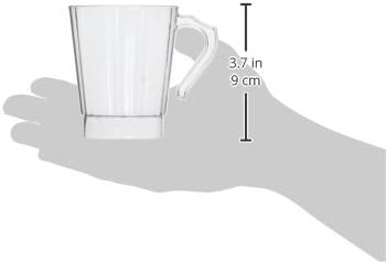 Дизайнерски чаши за Кафе Amscan повишена здравина премиум-клас в опаковка, прибори за хранене за партита, Прозрачни 8 грама, 16