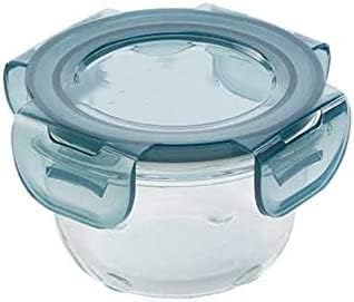FOKSIS 6 грама. Стъклени кръгли контейнери за съхранение на храна, сиви шапки, набор от 12