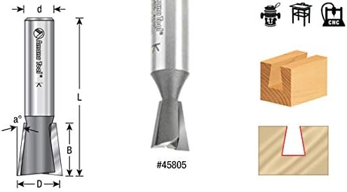 Инструмент Amana - 45805 Лястовича Опашка с Твердосплавным фитил 10 Градушка x 1/2 Диаметър x 5/8 x 1/2 Джолан