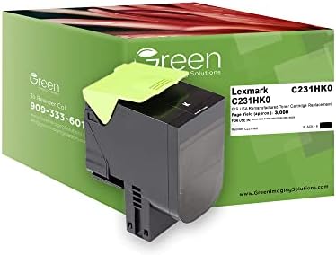 Green Imaging Solutions САЩ Подмяна на касетата с рециклирана касета за Lexmark C231HK0 - Черно, с най-висока доходност 3000 страници