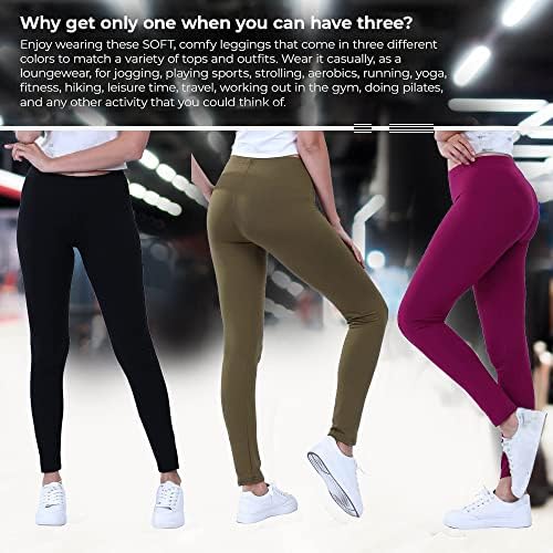 Дамски Джоггеры Crush 3 Pack с висока засаждане-Дамски Спортни панталони със Странични джобове-Женски Джоггеры за джогинг, езда,