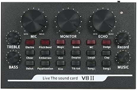 WDBBY V8II USB Жива Звукова карта BT Ескорт Аудиомикшер със Звукови Ефекти Излъчване на Запис на Мрежово Пеене на Телефони Лаптопи