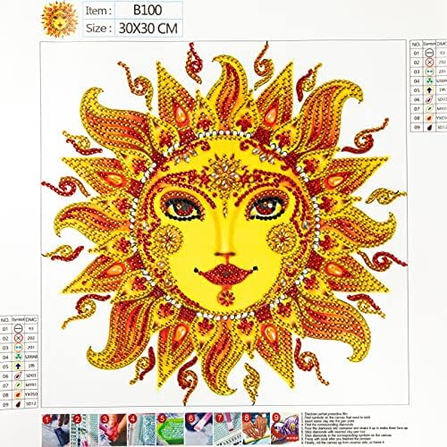 Sun Goddess God Sunface Диамантена Живопис Комплекти Снимки 5D САМ Бормашина Гледна Кристал Кристал Диаманти Ръчно изработени Dotz