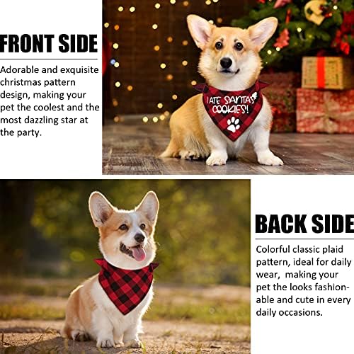 4 Опаковки Bandhan за кучета в Деня на Раждането - Classic Триъгълни Коледен Принт, Есента Карирани Коледен Шал за домашни любимци,