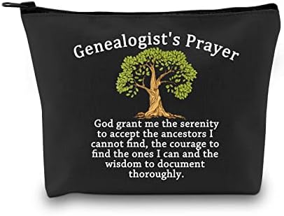 MEIKIUP Забавно Косметичка за Генеалога Подарък Семейна изследовател Молитва Генеалога за Историк-изследовател на Родословието (Чанта
