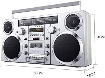 Ретро радио Bluetooth 5.0, Кассетный Boombox, Домашен касетофон, с AM / FM radio, SD, Aux in, жак за слушалки, Конвертиране на касети