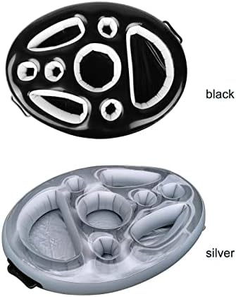 Надуваем Сервировочный Бар MANMAOHE, Тава за Салата и лед за басейни, Сребърен Плаващ Титуляр за салати и Плодови Напитки, Творчески