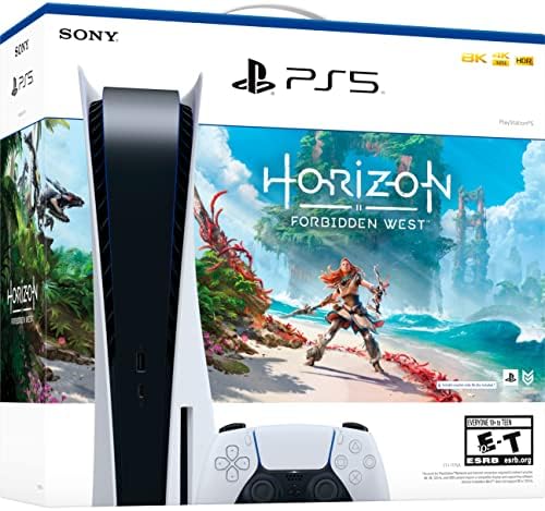 Дискова версия на игралната конзола Sony Playstation 5 за PS5 Horizon Forbidden West Пакет - 16 GB памет GDDR6, 825 GB SSD памет,