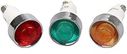 MAKEE 1 бр. Ключ бутони на индикатора на сигнала PL червен, Зелен, жълт 12 В 24 В/110 AC220V Дупка 13,5 мм (Цвят: зелен, размер: