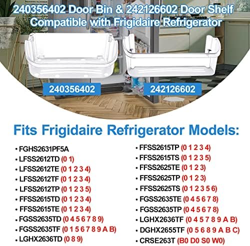 240356402 Вратата на отделението на хладилника и подмяна на врата рафтове 242126602, Съвместими с подробности за врата на хладилник