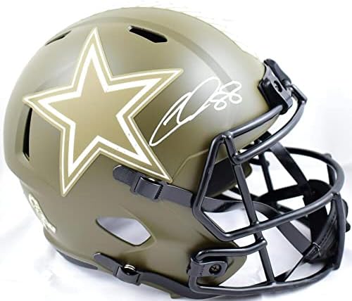 Сиди Агнето беше подписано каска Далас Каубойс F /S Salute to Service Speed - Фанатици - Каски NFL с автограф