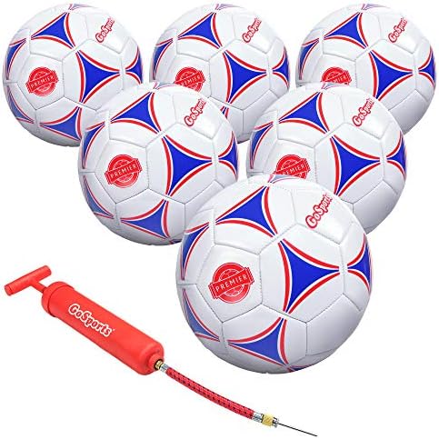 Футболна топка GoSports Premier с помпа Premium - Предлага се под формата на отделни топки или 6 опаковки - Изберете вашия размер