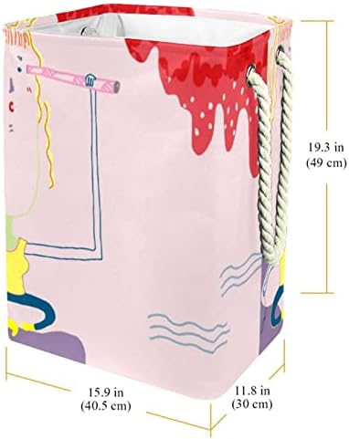 Водоустойчив Кошници за Бельо, Висока Здрава Сгъваема Кошница с Принтом за Момичета, за Възрастни, Деца, Момчета и Момичета, в Спалните,