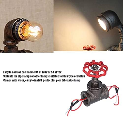 Ретро Спирателен кран в стил Steampunk Ключа за лампата, Ретро Спирателен кран 3/4 инча, Въртяща се Дръжка на Ключа на Светлината,