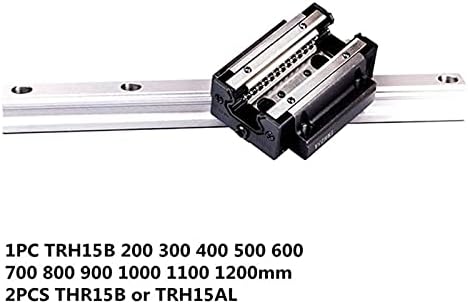 Линейни направляващи Точност релса 1 бр. Линейна употреба TRH15 + 2 бр. Блок TRH15B или фланцов блок TRH15A L 300-1000 мм (Цвят: