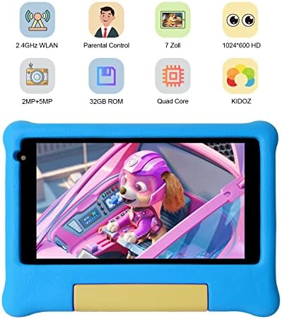 Hyjoy Детски таблет с 7-инчов HD-дисплей, таблет, Android 11 за деца, 2 GB RAM, 32 GB ROM, Таблети за родителски контрол (син)