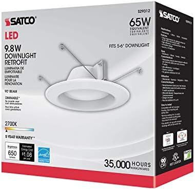 Промяна led лампа Satco S29312 капацитет от 9,8 W; 5-6 инча; 2700 Към; С регулируема яркост; 120 Волта, 12 Бр.