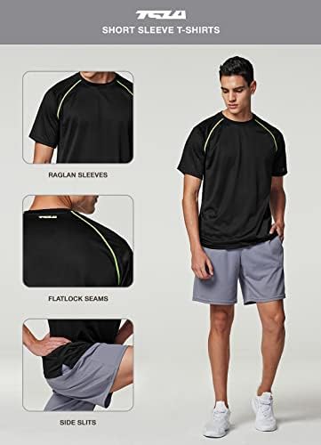 TSLA 1 или 2 Опаковки на Мъжките Ризи За тренировки и тичане, Тениски Dry Fit, Абсорбиращи Влагата, Спортни Ризи с къс ръкав За