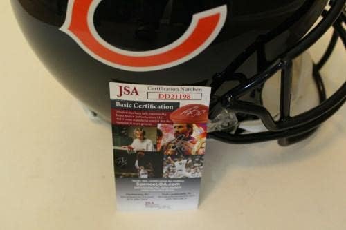 Истински Голям Шлем с автограф Митча Трубиски Чикагские мечки с доказателство за JSA COA - Каски NFL с автограф