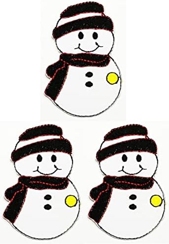 Kleenplus 3 бр.. Коледа, снежните зимни снежни човеци, сладки ленти с модел от карикатура, на бродирани логото, дрехи за дънки,