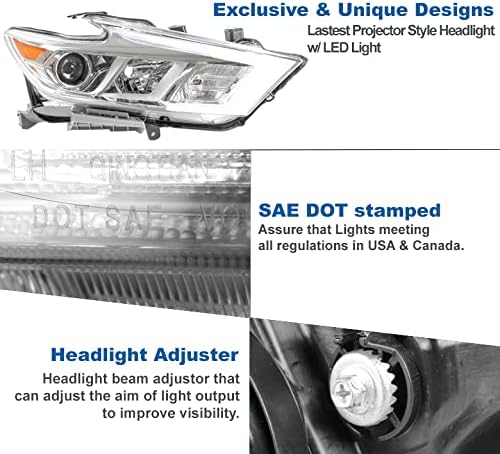 Led лампа за проектор ZMAUTOPARTS, хромирани фарове, съвместими с Maxima S SL SV -2018