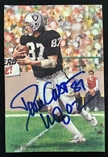Дейв Каспър Подписа Картинна карта на гол Линията GLAC с футболния Автограф Raiders HOF JSA - Футболни картички с автографи на NFL