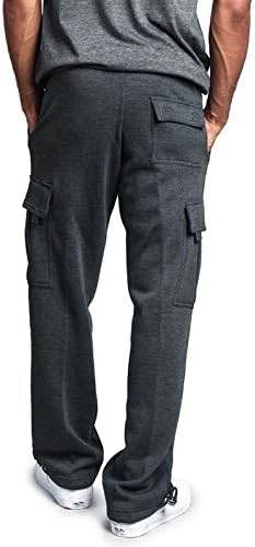 Мъжки Спортни Панталони-Карго от Гъсто Руно, Модерни Спортни Широки Панталони за Джогинг с Джобове