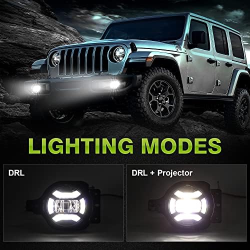 LX-LIGHT Дим led Насоки на Завоя със Странични Габаритными Светлини + 4 Led Фарове за мъгла за Jeep Wrangler JL JT
