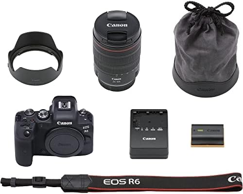 Беззеркальная цифров фотоапарат Canon EOS R6, с обектив 24-105 мм f/ 4L (4082C012) + обектив Canon RF 50 mm f / 1.8 STM + 4K монитор