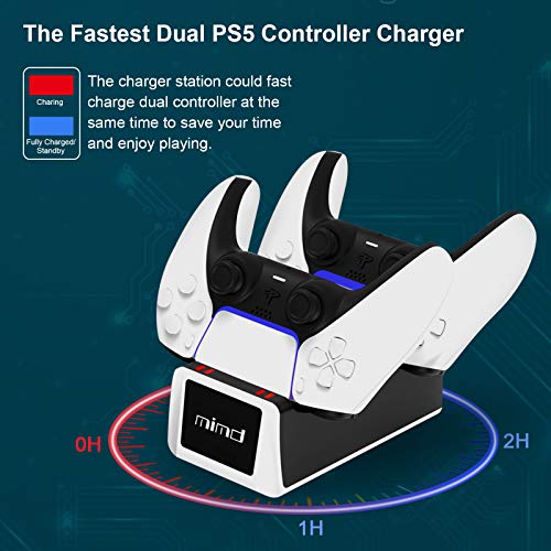 Зарядно устройство за контролер PS5 DualSense, акнесдуальная станция за бързо зареждане на USB Type C с led индикатор за Sony Playstation