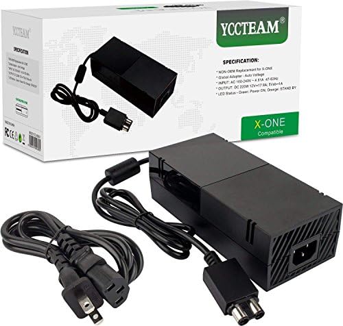Захранване YCCTEAM за Xbox One с кабел за захранване, Смяна на кабел ac адаптер, Зарядно устройство за Xbox One с кабел Автоматично