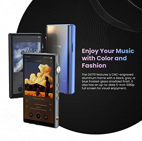 Висококачествен цифров аудио плейър iBasso DX170, аудио плеър, с висока резолюция на ОС Android 11, Bluetooth LDAC и 2G ram, черен