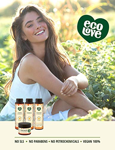 ecoLove - Естествен Овлажнител средство за измиване на тяло за суха кожа и Естествен шампоан за суха, Изтощена коса - С биологични