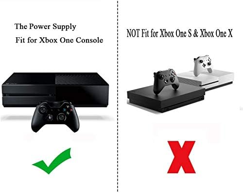 Захранване за Xbox One, Разменени Кабел зарядно за ac адаптер за Xbox 1 Подобрена версия на Quite Автоматично Напрежение 100-240