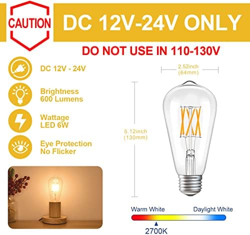 4 Комплект led лампи 4W E26 12V, равностойни на 40 Ваттам [A19] и 4 групи 12-Волтови лампи E26, еквивалентни на 60 Ваттам [ST21],