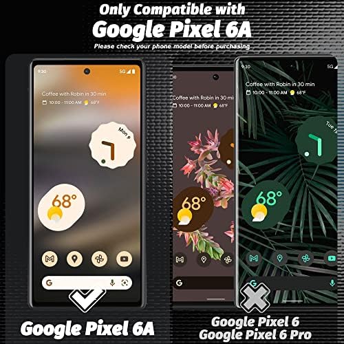 Калъф за телефон Orzero, съвместим с Google Pixel 6a 5G, с предпазно фолио от закалено стъкло, 2 бр., мека рамка от TPU, Ударопрочная