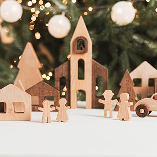 Коледна Село, Празничен Декор на дома, Коледна Украса, Коледна Украса, Коледни Подаръци, Декорация на дървени Къщи, Семеен подарък